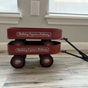 2 Little Red Wagons 12" x 5" Holiday Express